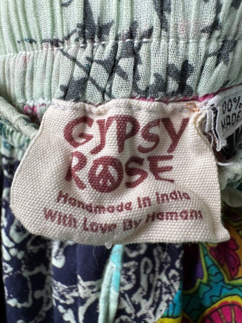Gypsy Rose Bias Cut Elastic Waist Patchwork Maxi Skirt in Women's 1X - Picture 3 of 7